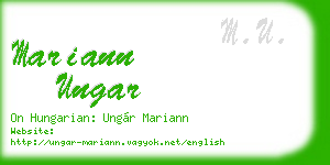 mariann ungar business card