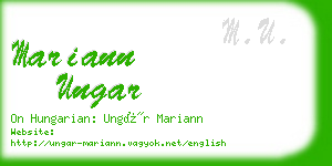 mariann ungar business card